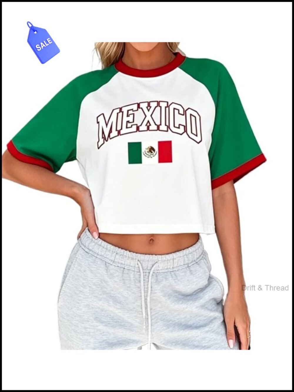 Women's Mexico Graphic Crop Top Y2K Short Sleeve Tee